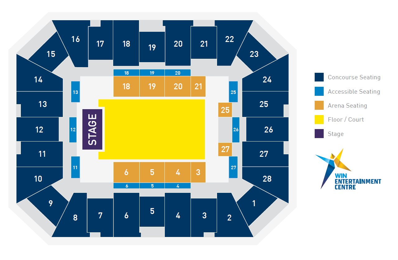 SEATING PLANS WIN Sports & Entertainment Centres — free download